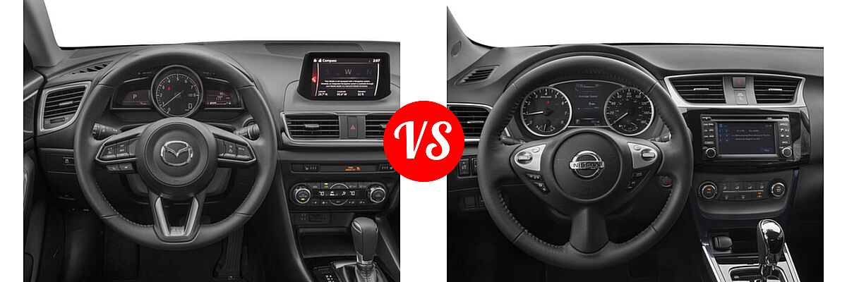 2017 Mazda 3 Sedan Grand Touring vs. 2017 Nissan Sentra Sedan SR Turbo - Dashboard Comparison