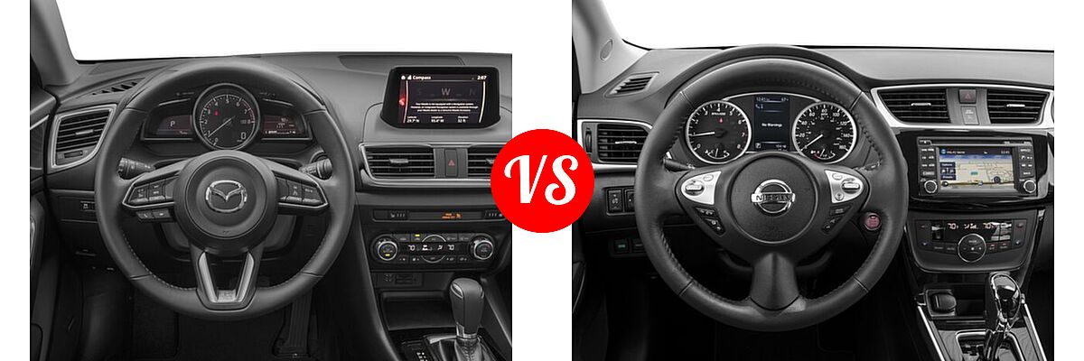 2017 Mazda 3 Sedan Grand Touring vs. 2017 Nissan Sentra Sedan SL - Dashboard Comparison