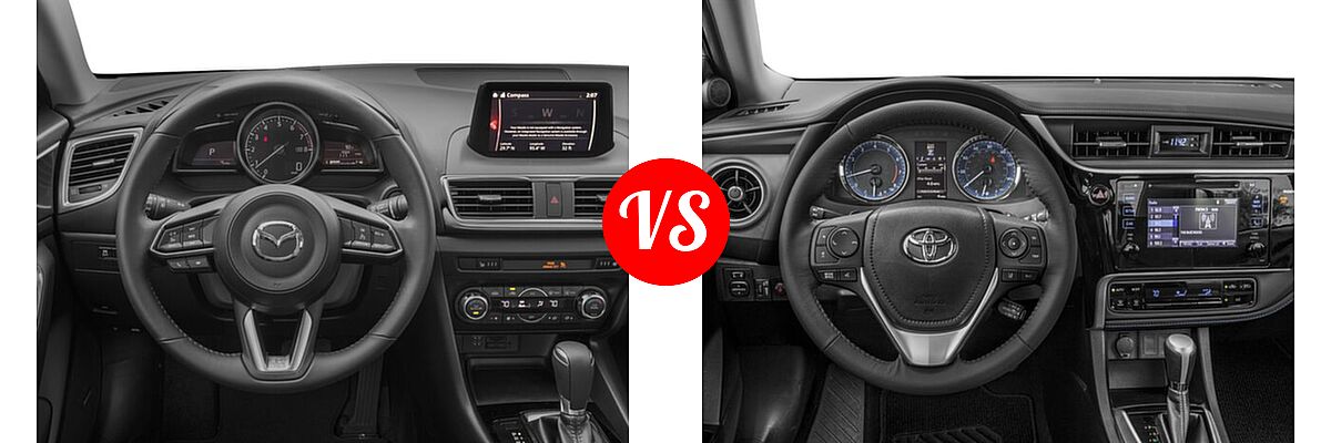 2017 Mazda 3 Sedan Grand Touring vs. 2017 Toyota Corolla Sedan 50th Anniversary Special Edition / SE / XSE - Dashboard Comparison
