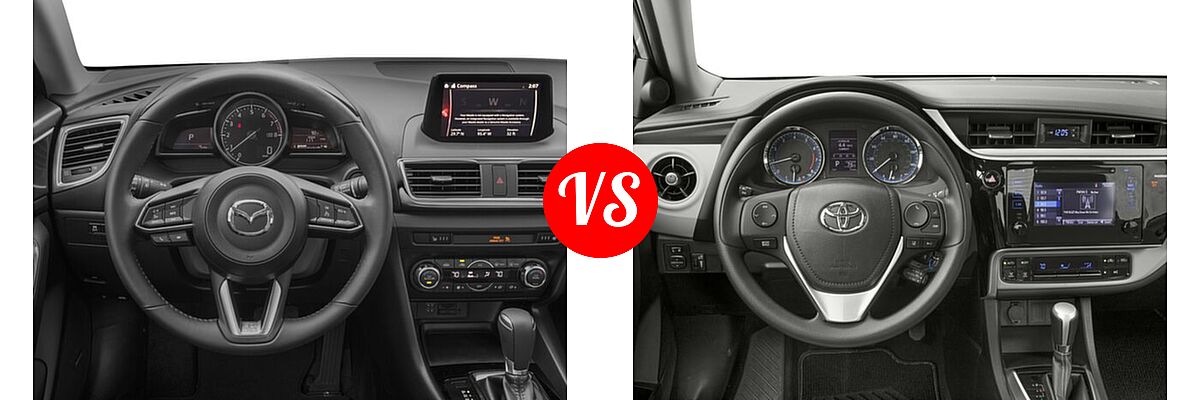 2017 Mazda 3 Sedan Grand Touring vs. 2017 Toyota Corolla Sedan L / LE / LE Eco / LE Eco w/Package 1 / XLE - Dashboard Comparison