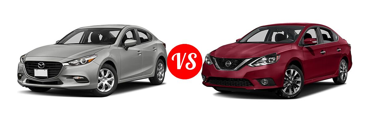 2017 Mazda 3 Sedan Sport vs. 2017 Nissan Sentra Sedan SR - Front Left Comparison