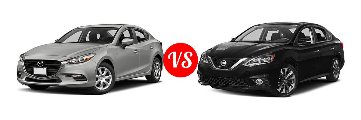 2017 Mazda 3 Sedan Sport vs. 2017 Nissan Sentra Sedan SR Turbo - Front Left Comparison