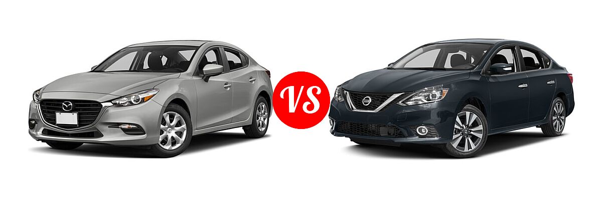 2017 Mazda 3 Sedan Sport vs. 2017 Nissan Sentra Sedan SL - Front Left Comparison