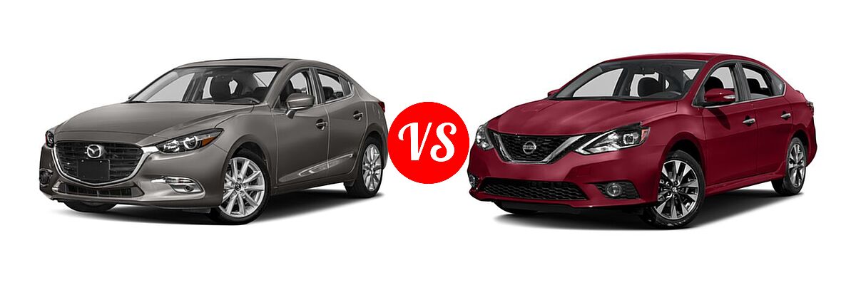 2017 Mazda 3 Sedan Grand Touring vs. 2017 Nissan Sentra Sedan SR - Front Left Comparison