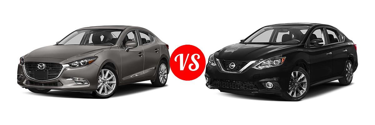2017 Mazda 3 Sedan Grand Touring vs. 2017 Nissan Sentra Sedan SR Turbo - Front Left Comparison