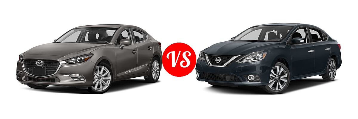 2017 Mazda 3 Sedan Grand Touring vs. 2017 Nissan Sentra Sedan SL - Front Left Comparison