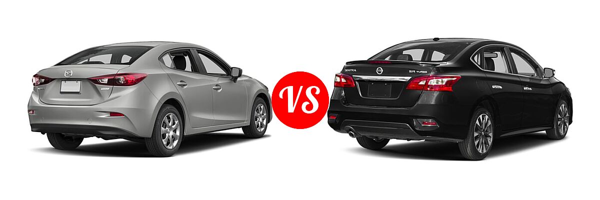 2017 Mazda 3 Sedan Sport vs. 2017 Nissan Sentra Sedan SR Turbo - Rear Right Comparison