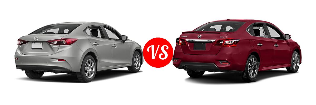 2017 Mazda 3 Sedan Sport vs. 2017 Nissan Sentra Sedan SR - Rear Right Comparison