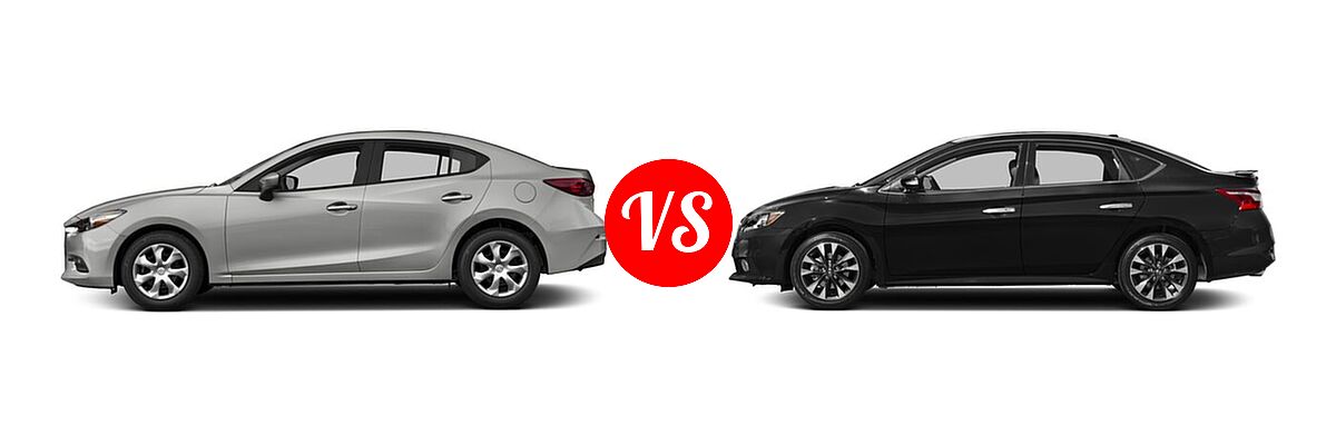 2017 Mazda 3 Sedan Sport vs. 2017 Nissan Sentra Sedan SR Turbo - Side Comparison