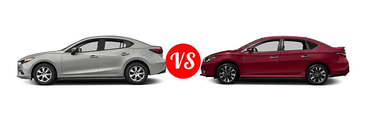 2017 Mazda 3 Sedan Sport vs. 2017 Nissan Sentra Sedan SR - Side Comparison
