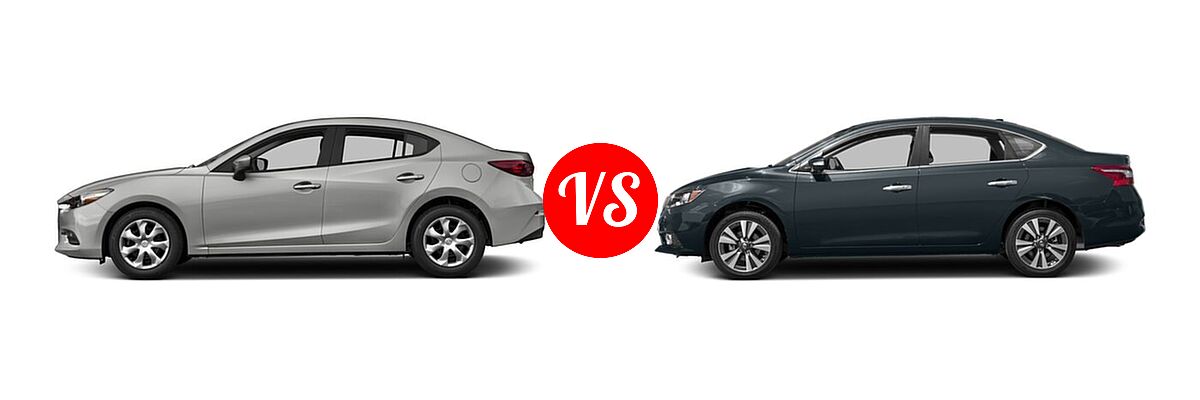 2017 Mazda 3 Sedan Sport vs. 2017 Nissan Sentra Sedan SL - Side Comparison