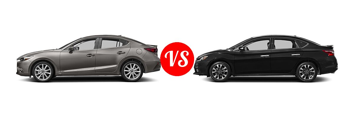 2017 Mazda 3 Sedan Grand Touring vs. 2017 Nissan Sentra Sedan SR Turbo - Side Comparison