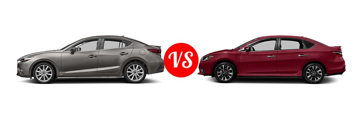 2017 Mazda 3 Sedan Grand Touring vs. 2017 Nissan Sentra Sedan SR - Side Comparison
