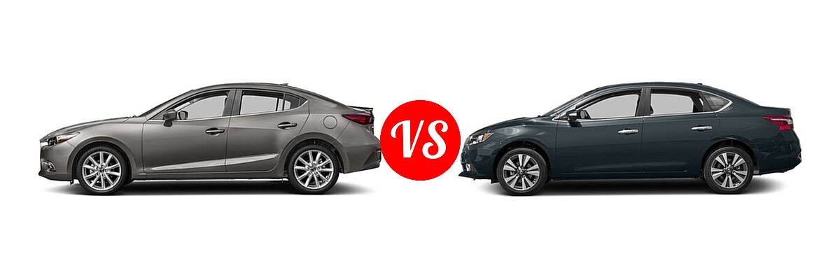 2017 Mazda 3 Sedan Grand Touring vs. 2017 Nissan Sentra Sedan SL - Side Comparison