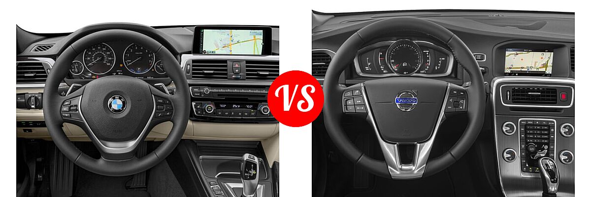 2017 BMW 3 Series Sedan Hybrid 330e iPerformance vs. 2017 Volvo S60 Cross Country Sedan T5 AWD - Dashboard Comparison