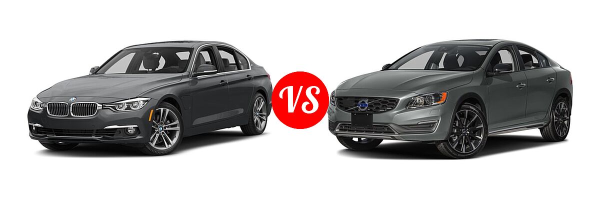 2017 BMW 3 Series Sedan Hybrid 330e iPerformance vs. 2017 Volvo S60 Cross Country Sedan T5 AWD - Front Left Comparison
