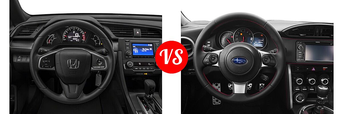 2018 Honda Civic Coupe LX vs. 2018 Subaru BRZ Coupe Limited / Premium - Dashboard Comparison
