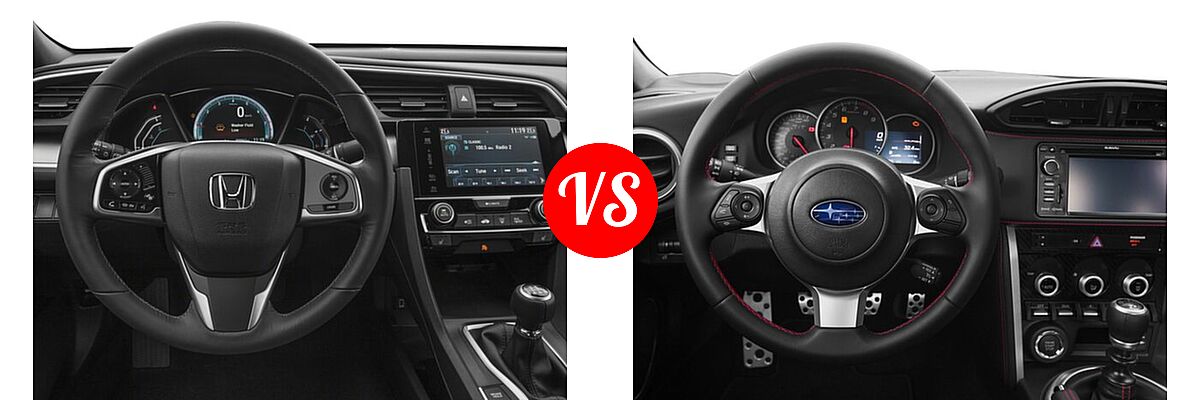 2018 Honda Civic Coupe EX-T vs. 2018 Subaru BRZ Coupe Limited / Premium - Dashboard Comparison