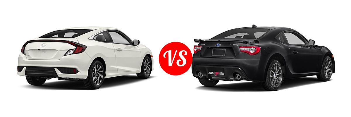 2018 Honda Civic Coupe LX vs. 2018 Subaru BRZ Coupe Limited / Premium - Rear Right Comparison