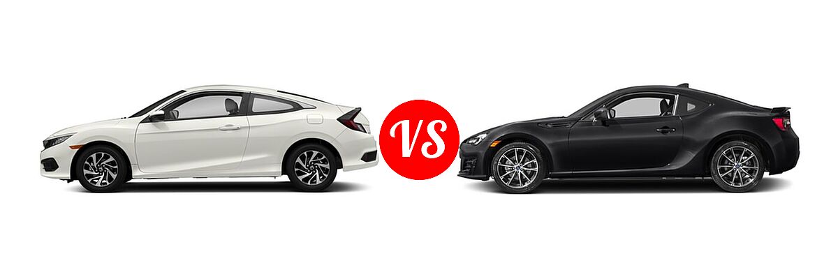 2018 Honda Civic Coupe LX vs. 2018 Subaru BRZ Coupe Limited / Premium - Side Comparison