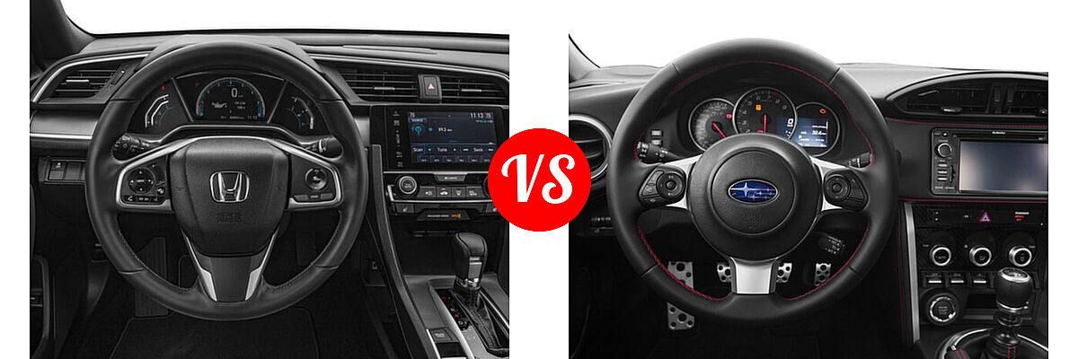 2018 Honda Civic Coupe EX-L vs. 2018 Subaru BRZ Coupe Limited / Premium - Dashboard Comparison