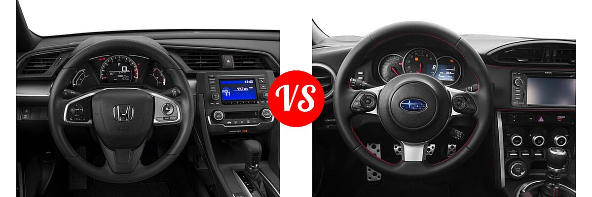 2018 Honda Civic Coupe LX-P vs. 2018 Subaru BRZ Coupe Limited / Premium - Dashboard Comparison