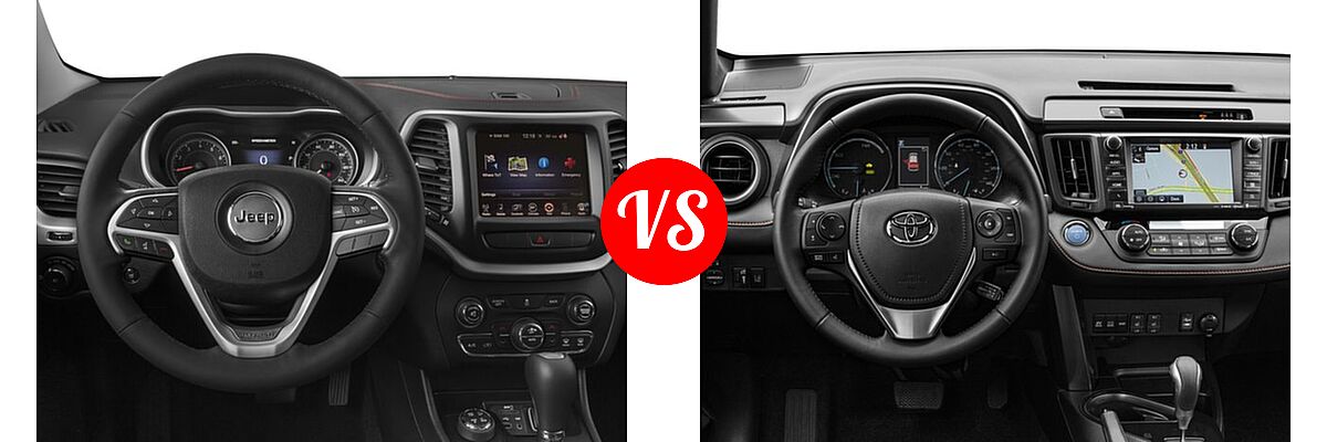 2017 Jeep Cherokee SUV Trailhawk vs. 2017 Toyota RAV4 Hybrid SUV SE - Dashboard Comparison