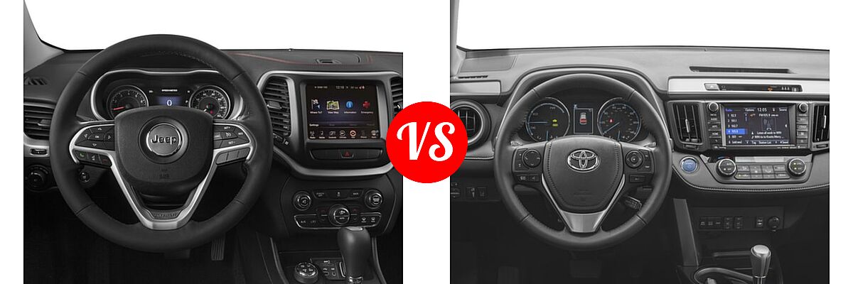 2017 Jeep Cherokee SUV Trailhawk vs. 2017 Toyota RAV4 Hybrid SUV Limited - Dashboard Comparison