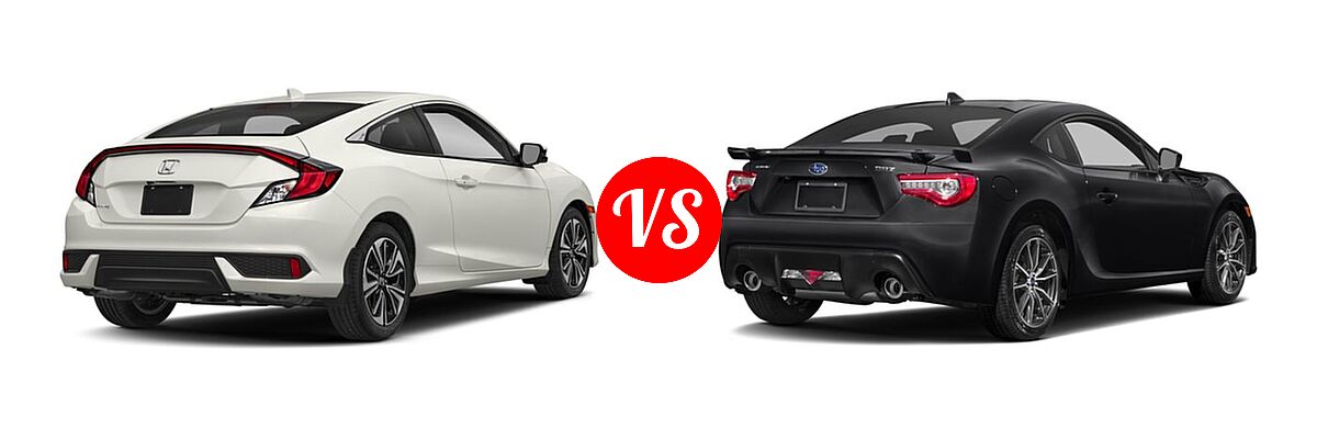 2018 Honda Civic Coupe EX-L vs. 2018 Subaru BRZ Coupe Limited / Premium - Rear Right Comparison