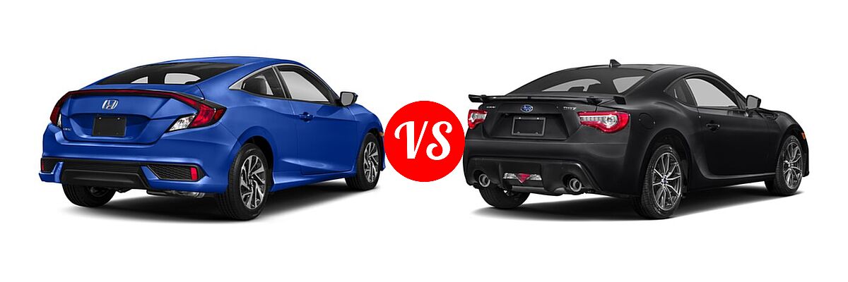 2018 Honda Civic Coupe LX-P vs. 2018 Subaru BRZ Coupe Limited / Premium - Rear Right Comparison