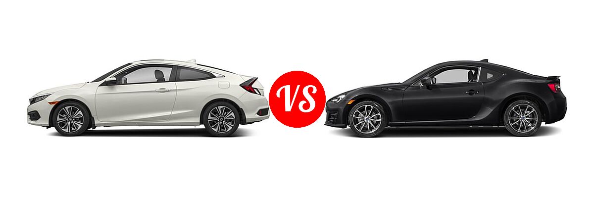 2018 Honda Civic Coupe EX-L vs. 2018 Subaru BRZ Coupe Limited / Premium - Side Comparison