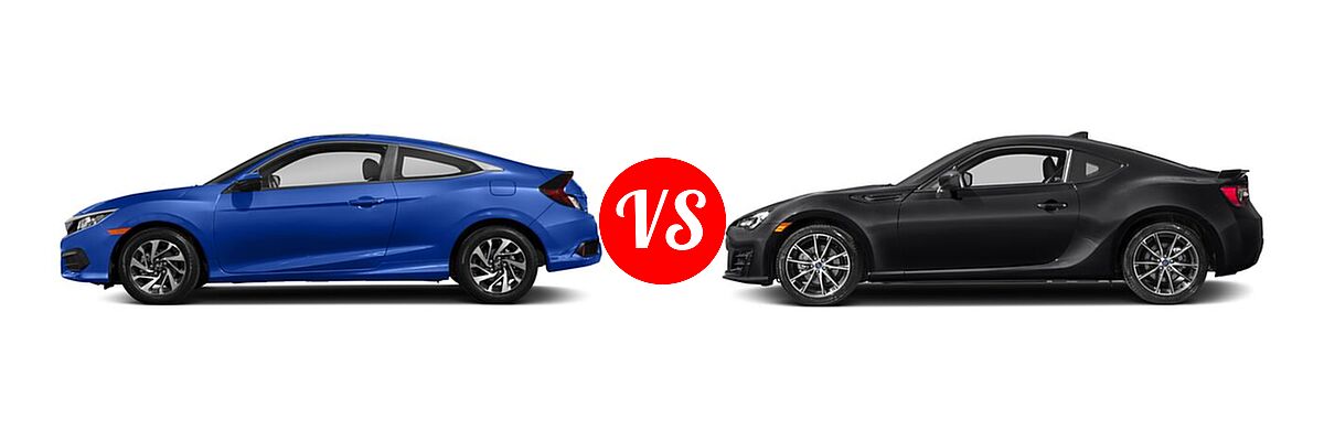 2018 Honda Civic Coupe LX-P vs. 2018 Subaru BRZ Coupe Limited / Premium - Side Comparison