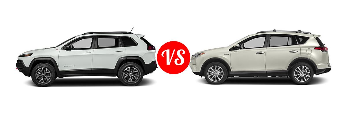 2017 Jeep Cherokee SUV Trailhawk vs. 2017 Toyota RAV4 Hybrid SUV Limited - Side Comparison