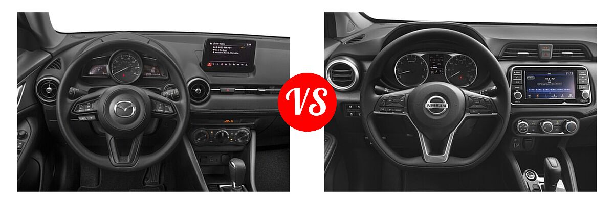 2020 Mazda CX-3 Sedan Sport vs. 2020 Nissan Versa Sedan S / SR / SV - Dashboard Comparison