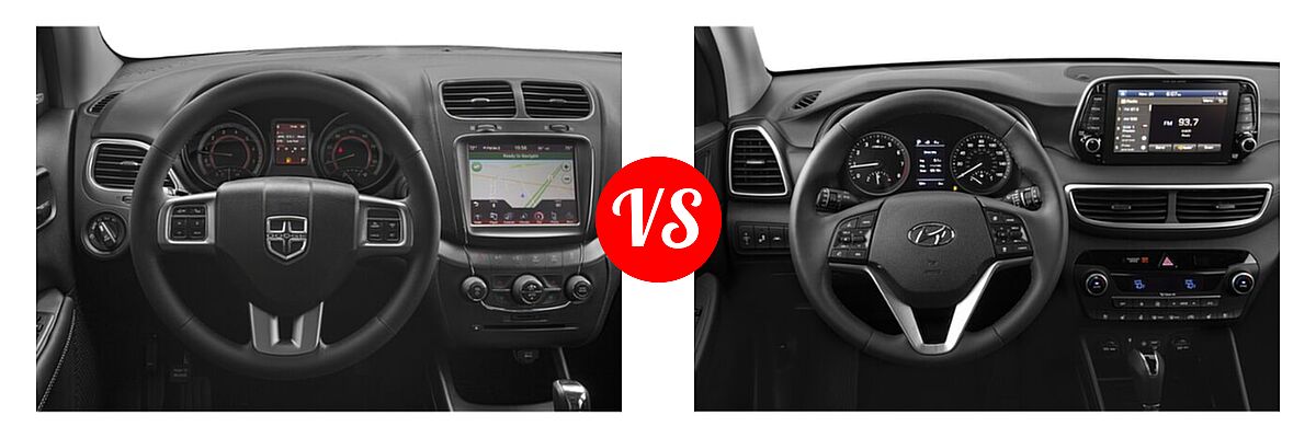 2020 Dodge Journey SUV Crossroad vs. 2020 Hyundai Tucson SUV Ultimate - Dashboard Comparison