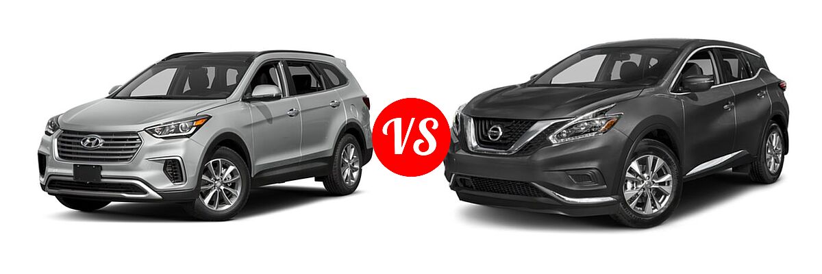 2018 Hyundai Santa Fe SUV SE vs. 2018 Nissan Murano SUV Platinum / S / SL / SV - Front Left Comparison