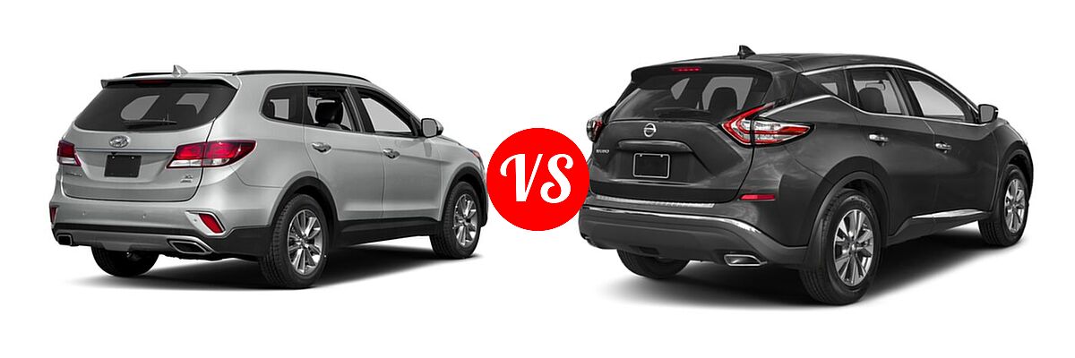 2018 Hyundai Santa Fe SUV SE vs. 2018 Nissan Murano SUV Platinum / S / SL / SV - Rear Right Comparison