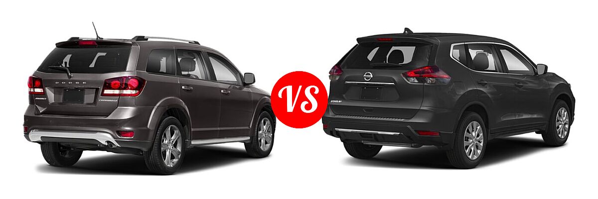 2020 Dodge Journey SUV Crossroad vs. 2020 Nissan Rogue SUV S / SV - Rear Right Comparison