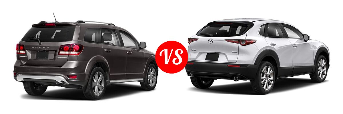 2020 Dodge Journey SUV Crossroad vs. 2020 Mazda CX-30 SUV Select Package - Rear Right Comparison