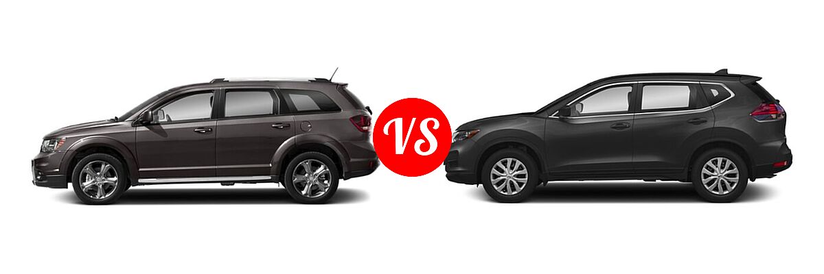 2020 Dodge Journey SUV Crossroad vs. 2020 Nissan Rogue SUV S / SV - Side Comparison