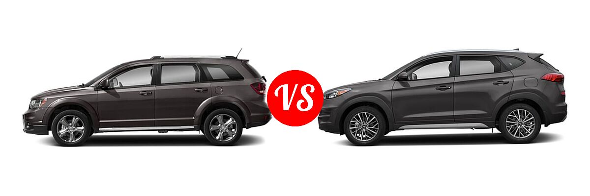 2020 Dodge Journey SUV Crossroad vs. 2020 Hyundai Tucson SUV SEL - Side Comparison