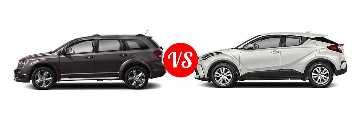 2020 Dodge Journey SUV Crossroad vs. 2020 Toyota C-HR SUV LE / XLE - Side Comparison