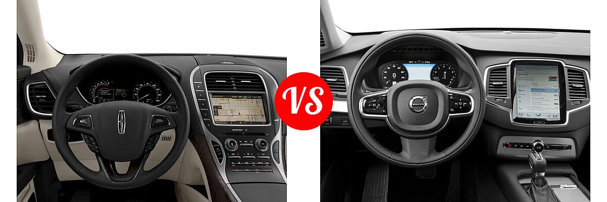 2018 Lincoln MKX SUV Black Label / Premiere / Reserve / Select vs. 2018 Volvo XC90 SUV Momentum - Dashboard Comparison