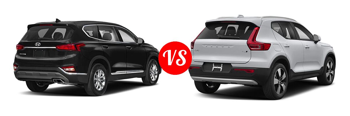 2019 Hyundai Santa Fe SUV SE / SEL / SEL Plus vs. 2019 Volvo XC40 SUV Momentum / R-Design - Rear Right Comparison