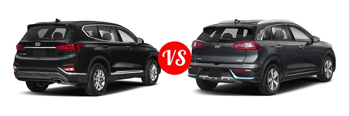 2019 Hyundai Santa Fe SUV SE / SEL / SEL Plus vs. 2019 Kia Niro Plug-In Hybrid SUV PHEV EX Premium - Rear Right Comparison