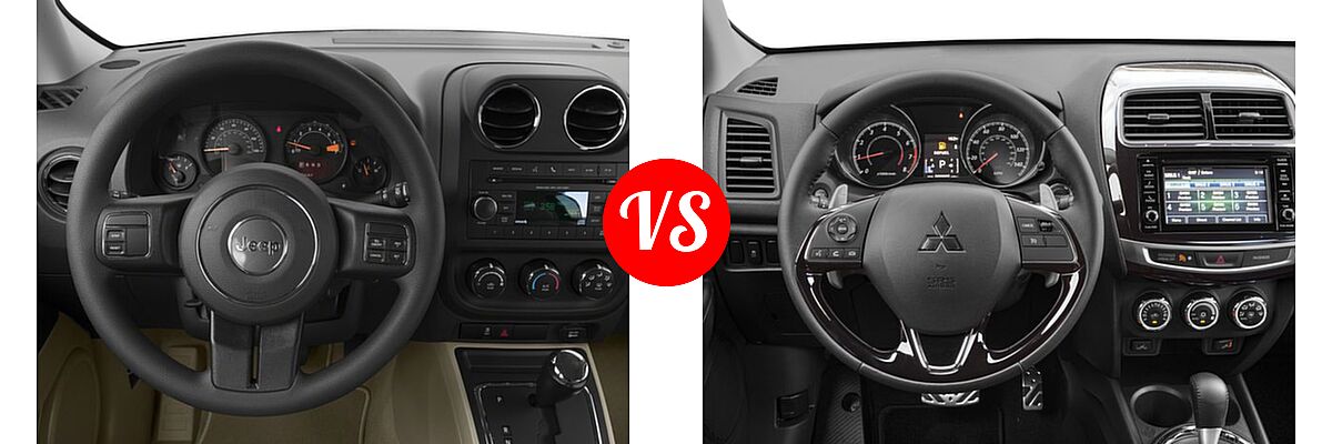2017 Jeep Patriot SUV 75th Anniversary Edition / Sport / Sport SE vs. 2017 Mitsubishi Outlander Sport SUV SEL 2.4 - Dashboard Comparison