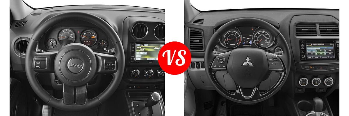 2017 Jeep Patriot SUV High Altitude / Latitude vs. 2017 Mitsubishi Outlander Sport SUV ES 2.0 / LE 2.0 / SE 2.4 - Dashboard Comparison
