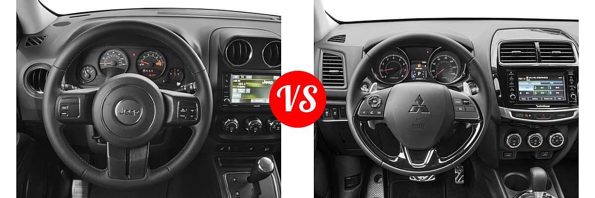 2017 Jeep Patriot SUV High Altitude / Latitude vs. 2017 Mitsubishi Outlander Sport SUV GT 2.4 - Dashboard Comparison