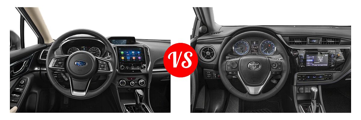 2019 Subaru Impreza Sedan Limited vs. 2019 Toyota Corolla Sedan L / LE / LE Eco / LE Eco w/Premium Package / XLE - Dashboard Comparison