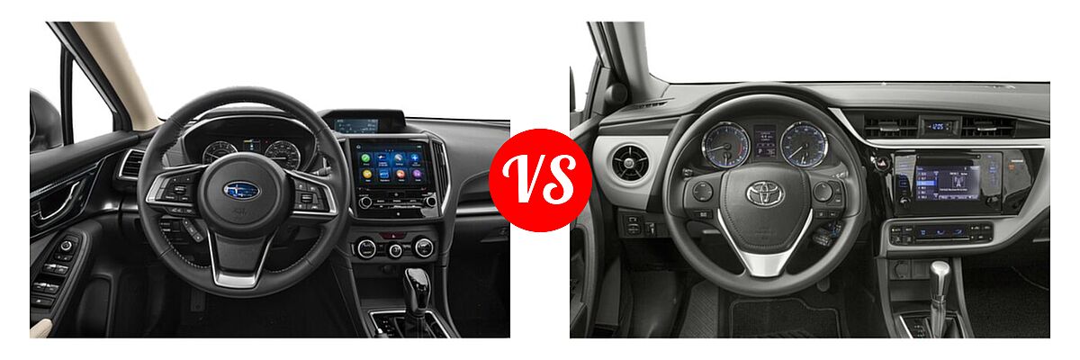 2019 Subaru Impreza Sedan Limited vs. 2019 Toyota Corolla Sedan SE / XSE - Dashboard Comparison